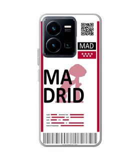 Funda para [ Vivo Y35 ] Billete de Avión [ Madrid ] de Silicona Flexible para Smartphone 