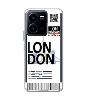 Funda para [ Vivo Y35 ] Billete de Avión [ London ] de Silicona Flexible para Smartphone 