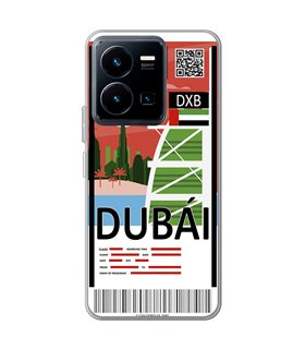 Funda para [ Vivo Y35 ] Billete de Avión [ Dubái ] de Silicona Flexible para Smartphone 