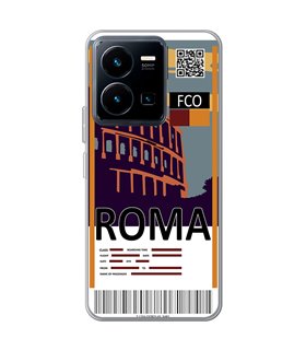 Funda para [ Vivo Y35 ] Billete de Avión [ Roma ] de Silicona Flexible para Smartphone 