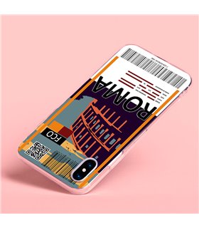 Funda para [ Vivo Y35 ] Billete de Avión [ Roma ] de Silicona Flexible para Smartphone 