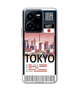 Funda para [ Vivo Y35 ] Billete de Avión [ Tokio ] de Silicona Flexible para Smartphone 