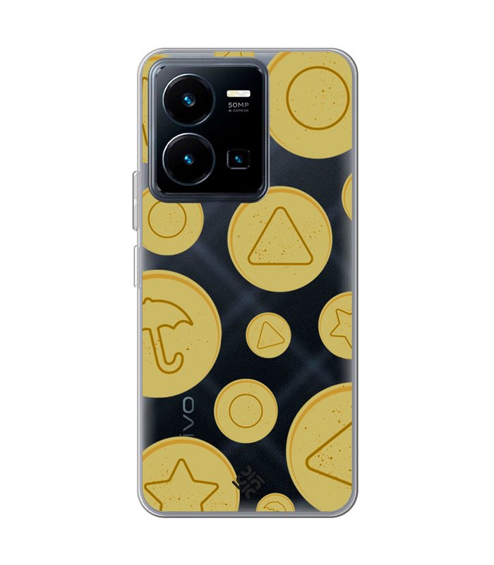 Funda para [ Vivo Y35 ] Squid Game [Galletas Dalgona Candy] de Silicona Flexible para Smartphone 