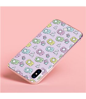 Funda para [ Vivo Y16 ] Dibujo Auténtico [ Iconos Cámara de fotos ] de Silicona Flexible para Smartphone