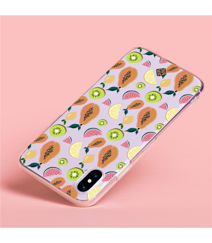 Funda para [ Vivo Y16 ] Dibujo Auténtico [ Frutas- Papaya, Sandía, Kiwis y Limones ] de Silicona Flexible para Smartphone