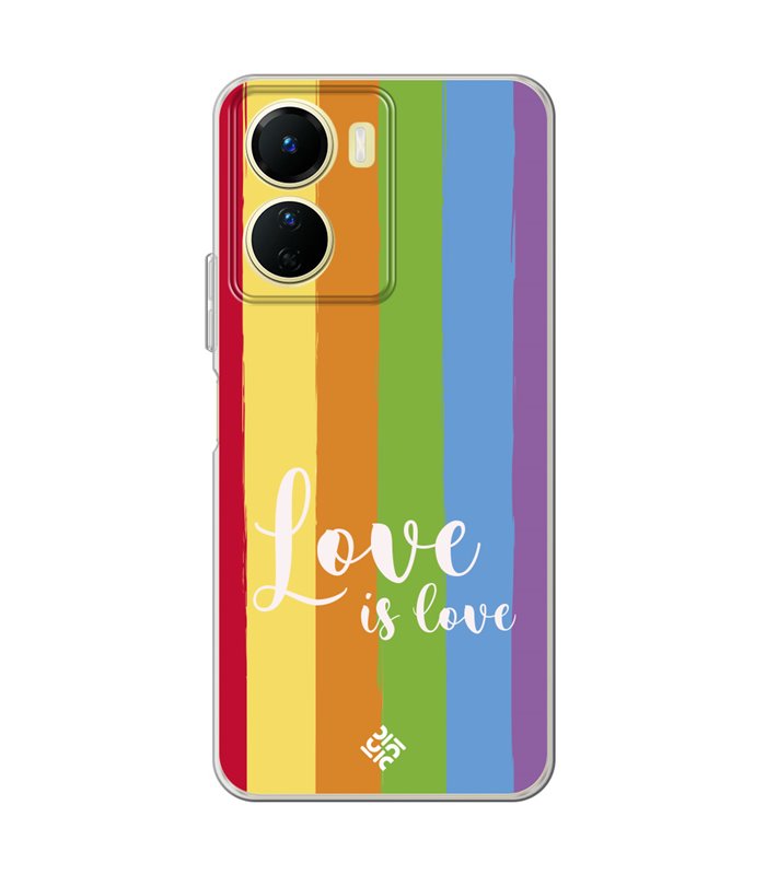 Funda para [ Vivo Y16 ] Dibujo Auténtico [ Love is Love - Arcoiris ] de Silicona Flexible para Smartphone