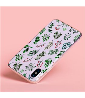 Funda para [ Vivo Y16 ] Dibujo Botánico [ Hojas Ramas Verdes - Follaje Botánico ] de Silicona Flexible para Smartphone