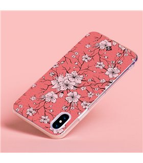 Funda para [ Vivo Y16 ] Dibujo Botánico [ Flores sakura con patron japones ] de Silicona Flexible para Smartphone