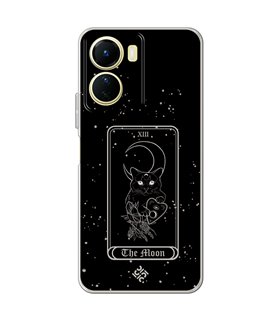 Funda para [ Vivo Y16 ] Dibujo Esotérico [ Carta del Tarot - The Moon ] de Silicona Flexible para Smartphone