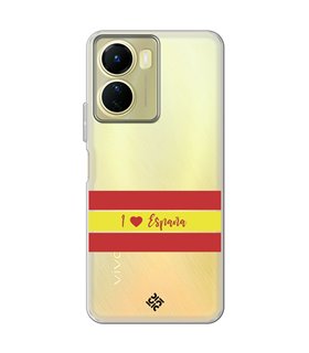 Funda para [ Vivo Y16 ] Dibujo Auténtico [ I Love España ] de Silicona Flexible para Smartphone