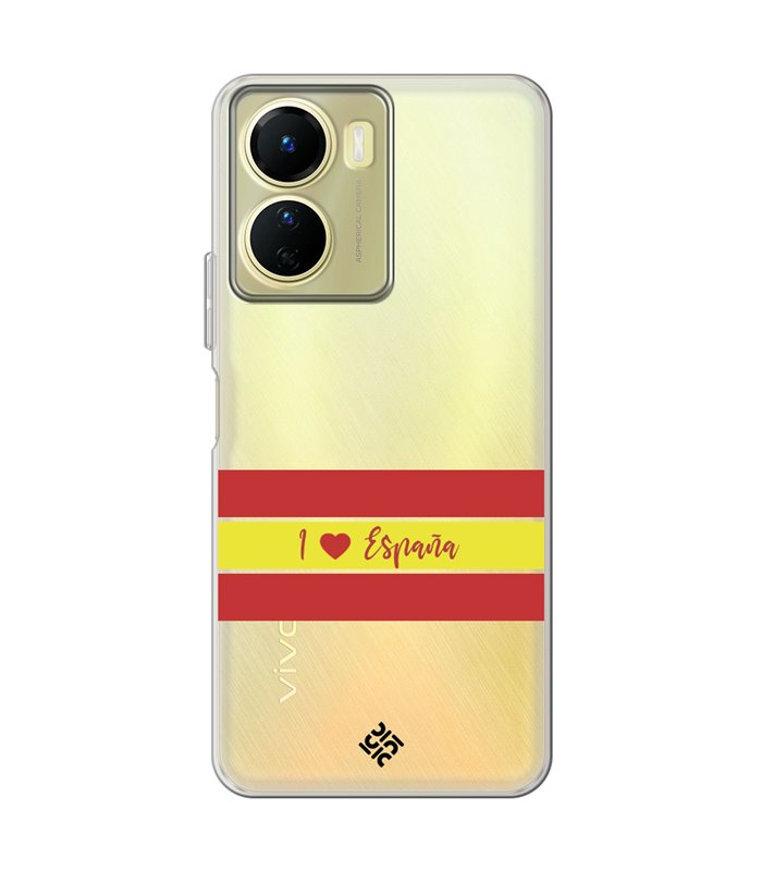 Funda para [ Vivo Y16 ] Dibujo Auténtico [ I Love España ] de Silicona Flexible para Smartphone