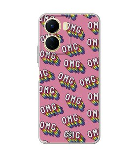 Funda para [ Vivo Y16 ] Dibujo Frases Guays [ OMG ] de Silicona Flexible para Smartphone