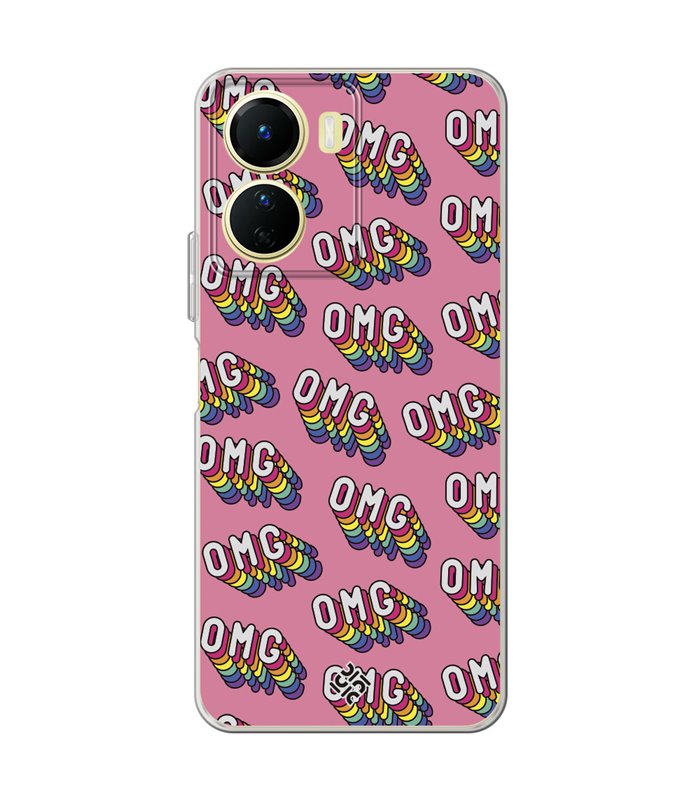 Funda para [ Vivo Y16 ] Dibujo Frases Guays [ OMG ] de Silicona Flexible para Smartphone