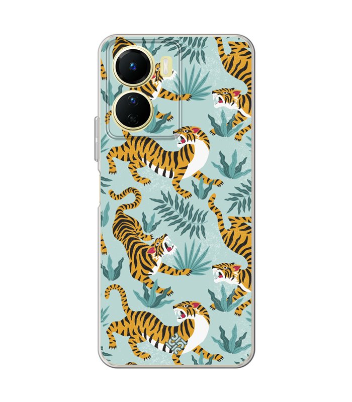 Funda para [ Vivo Y16 ] Dibujo Tendencias [ Estampado de Tigres ] de Silicona Flexible para Smartphone