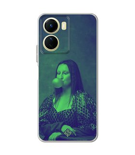 Funda para [ Vivo Y16 ] Dibujo Auténtico [ Mona Lisa Moderna ] de Silicona Flexible para Smartphone