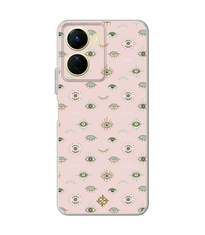 Funda para [ Vivo Y16 ] Dibujo Auténtico [ Ojo de Hamsa Colores Pastel ] de Silicona Flexible para Smartphone