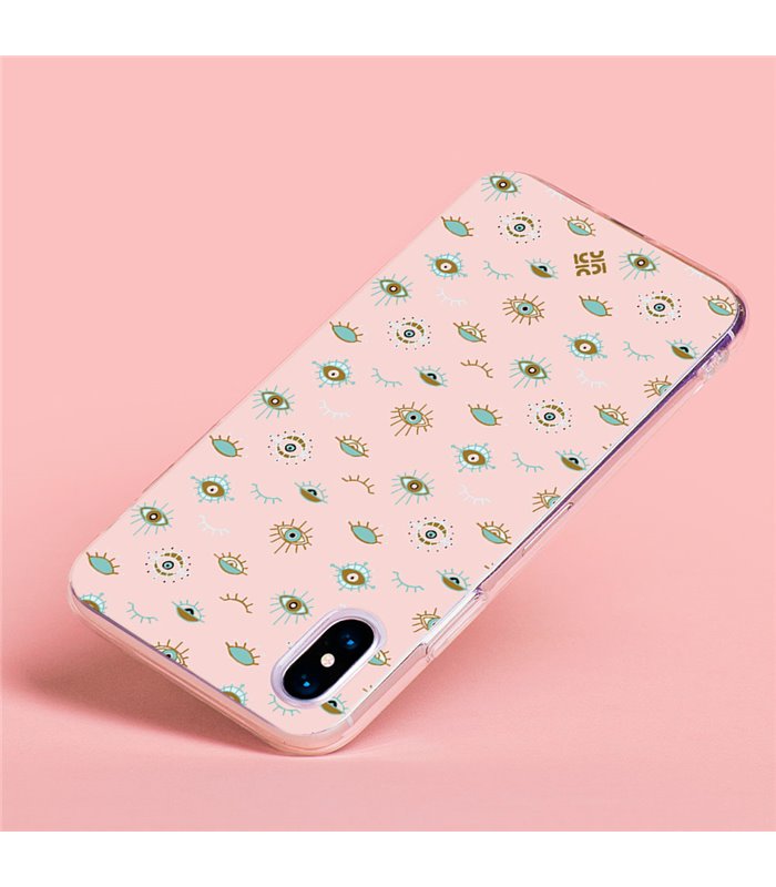 Funda para [ Vivo Y16 ] Dibujo Auténtico [ Ojo de Hamsa Colores Pastel ] de Silicona Flexible para Smartphone