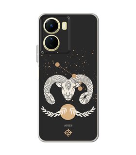 Funda para [ Vivo Y16 ] Dibujo Zodiaco [ Signo Zodiacal - Aries ] de Silicona Flexible para Smartphone