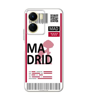 Funda para [ Vivo Y16 ] Billete de Avión [ Madrid ] de Silicona Flexible para Smartphone