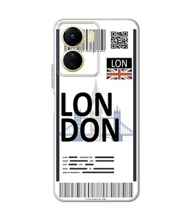 Funda para [ Vivo Y16 ] Billete de Avión [ London ] de Silicona Flexible para Smartphone