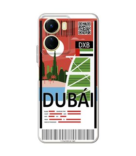 Funda para [ Vivo Y16 ] Billete de Avión [ Dubái ] de Silicona Flexible para Smartphone