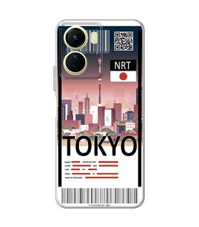 Funda para [ Vivo Y16 ] Billete de Avión [ Tokio ] de Silicona Flexible para Smartphone