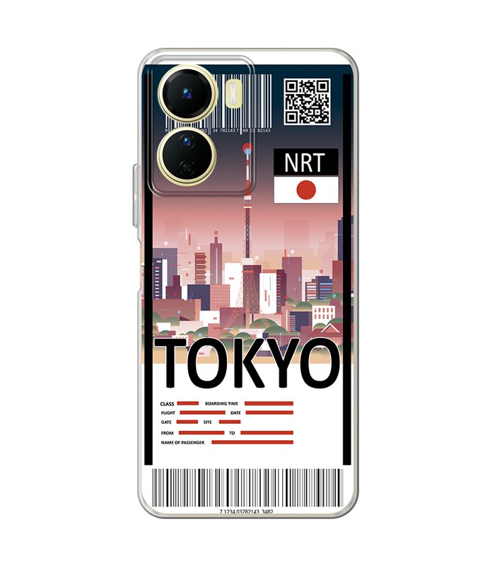 Funda para [ Vivo Y16 ] Billete de Avión [ Tokio ] de Silicona Flexible para Smartphone