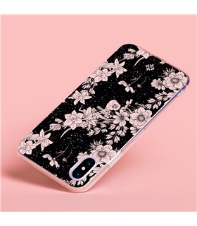 Funda para [ Vivo Y22s ] Dibujo Botánico [ Flores de amapola daffodil, anémona, violeta en fondo estrellado ] de Silicona