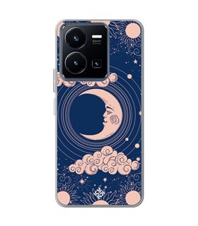 Funda para [ Vivo Y22s ] Dibujo Esotérico [ Luna Creciente - Dibujo Místico Astrologico ] Silicona Flexible Smartphone