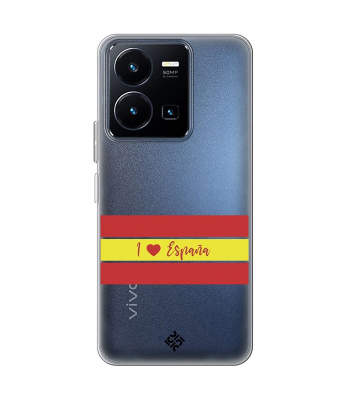 Funda para [ Vivo Y22s ] Dibujo Auténtico [ I Love España ] de Silicona Flexible para Smartphone