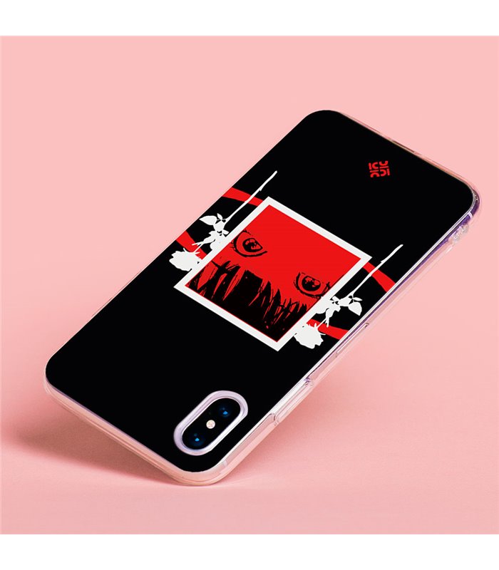 Funda para [ Vivo Y22s ] Dibujos Frikis [ Mirada Anime, Manga Rojo Intenso ] de Silicona Flexible para Smartphone