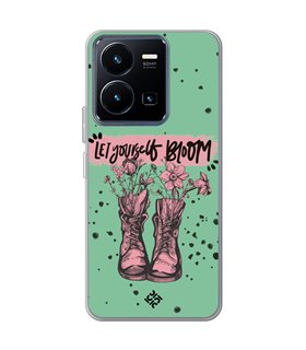 Funda para [ Vivo Y22s ] Dibujo Frases Guays [ Botas Let Yourself Bloom ] de Silicona Flexible para Smartphone