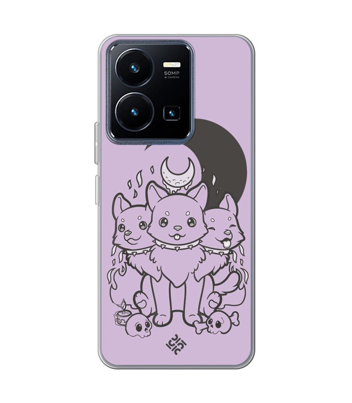 Funda para [ Vivo Y22s ] Dibujo Gotico [ Cute Cancerbero ] de Silicona Flexible para Smartphone