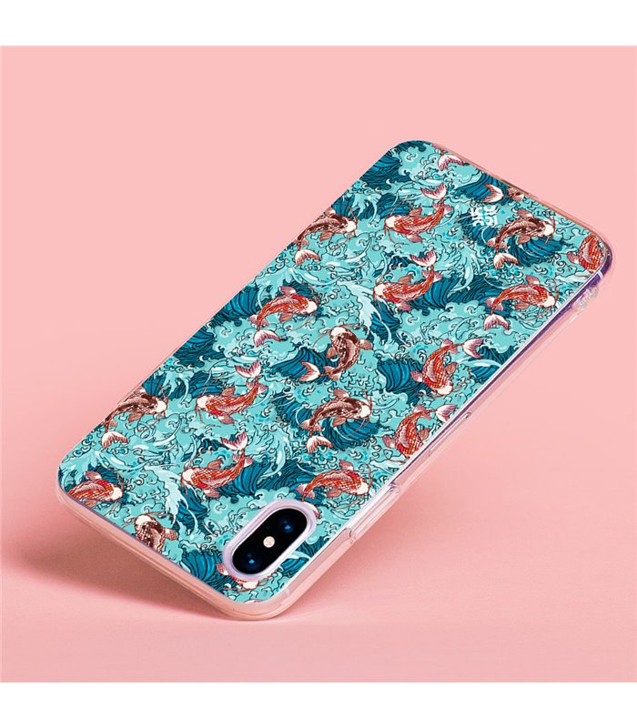 Funda para [ Vivo Y22s ] Dibujo Japones [ Peces Koi ] de Silicona Flexible para Smartphone