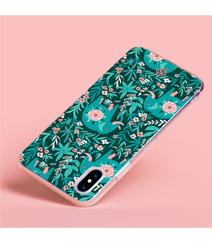 Funda para [ Vivo Y22s ] Dibujo Mascotas [ Estampado Elefantes Florales ] de Silicona Flexible para Smartphone