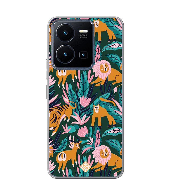 Funda para [ Vivo Y22s ] Dibujo Mascotas [ Estampado Animales de Selva ] de Silicona Flexible para Smartphone