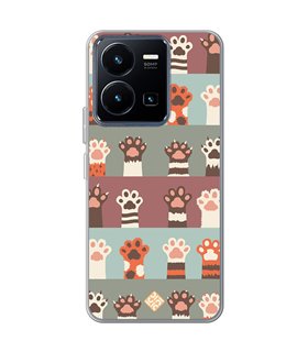 Funda para [ Vivo Y22s ] Dibujo Mascotas [ Zarpas de Gatos ] de Silicona Flexible para Smartphone