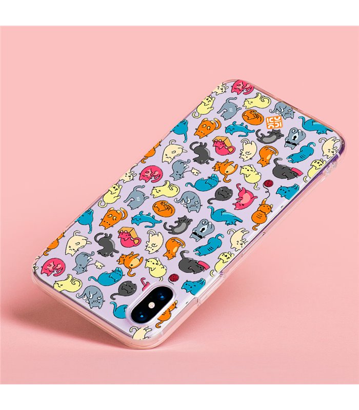 Funda para [ Vivo Y22s ] Dibujo Mascotas [ Gatos de Varios Colores ] de Silicona Flexible para Smartphone