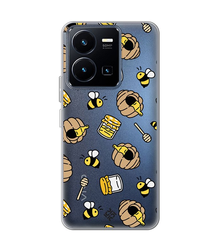 Funda para [ Vivo Y22s ] Dibujo Mascotas [ Miel y Abejas ] de Silicona Flexible para Smartphone