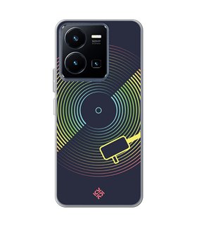 Funda para [ Vivo Y22s ] Diseño Música [ Dibujo Disco de Vinilo ] de Silicona Flexible para Smartphone