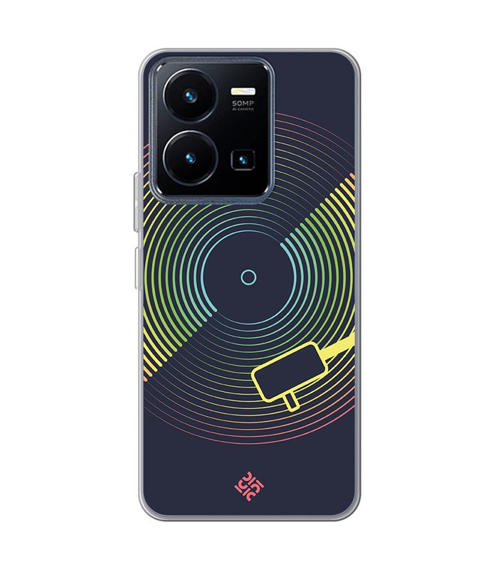 Funda para [ Vivo Y22s ] Diseño Música [ Dibujo Disco de Vinilo ] de Silicona Flexible para Smartphone