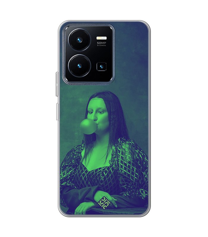 Funda para [ Vivo Y22s ] Dibujo Auténtico [ Mona Lisa Moderna ] de Silicona Flexible para Smartphone