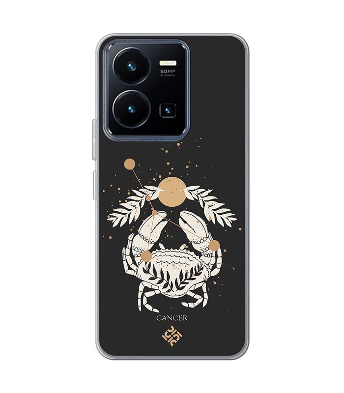 Funda para [ Vivo Y22s ] Dibujo Zodiaco [ Signo Zodiacal - Cancer ] de Silicona Flexible para Smartphone