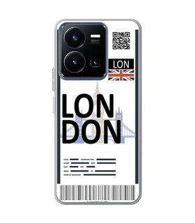 Funda para [ Vivo Y22s ] Billete de Avión [ London ] de Silicona Flexible para Smartphone