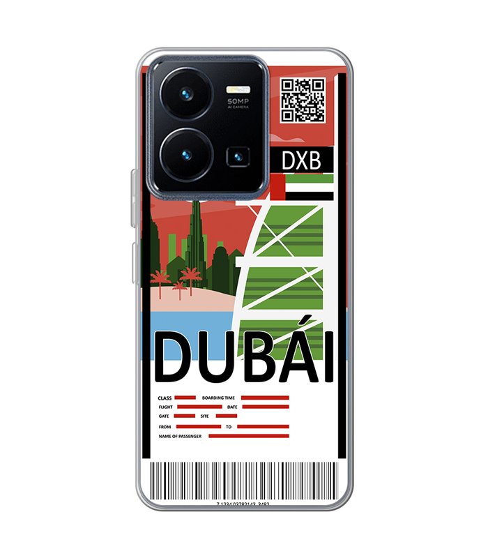 Funda para [ Vivo Y22s ] Billete de Avión [ Dubái ] de Silicona Flexible para Smartphone
