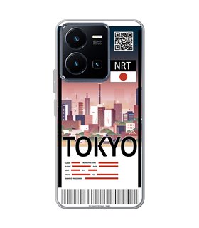 Funda para [ Vivo Y22s ] Billete de Avión [ Tokio ] de Silicona Flexible para Smartphone