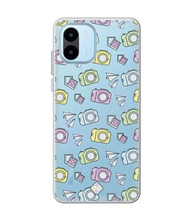 Funda para [ Xiaomi Redmi A1 ] Dibujo Auténtico [ Iconos Cámara de fotos ] de Silicona Flexible para Smartphone