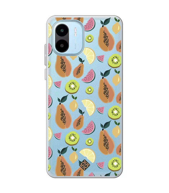 Funda para [ Xiaomi Redmi A1 ] Dibujo Auténtico [ Frutas- Papaya, Sandía, Kiwis y Limones ] de Silicona Flexible