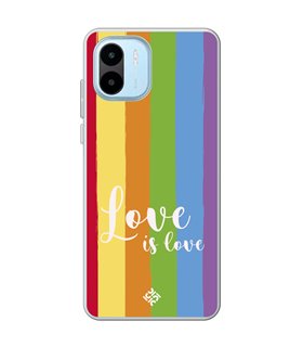 Funda para [ Xiaomi Redmi A1 ] Dibujo Auténtico [ Love is Love - Arcoiris ] de Silicona Flexible