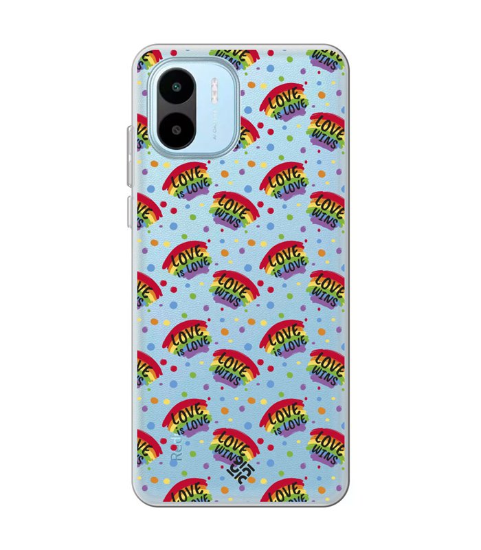 Funda para [ Xiaomi Redmi A1 ] Dibujo Auténtico [ Arcoiris - Love Wins ] de Silicona Flexible para Smartphone